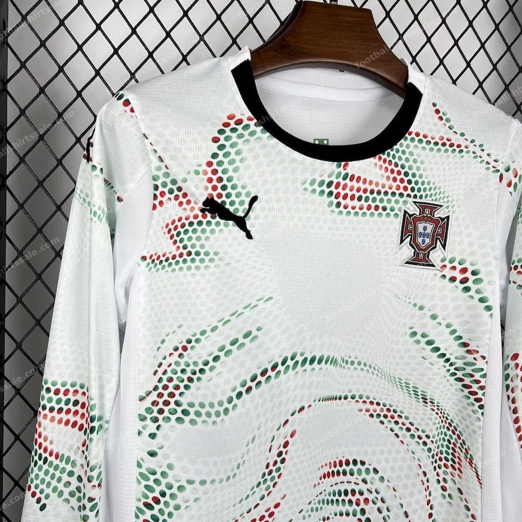 2025 Long Sleeve Portugal Away Football Shirt Kids Size - Detail 3
