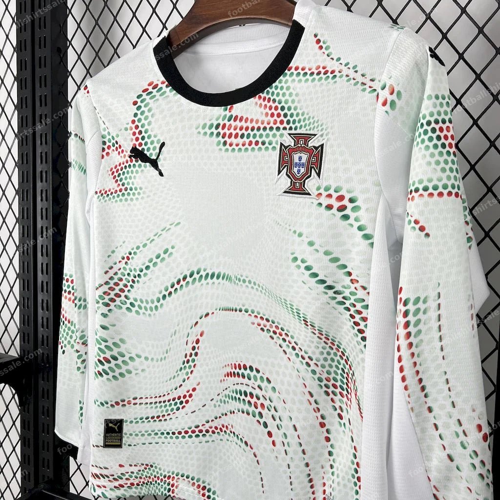 2025 Long Sleeve Portugal Away Football Shirt Kids Size - Detail 4