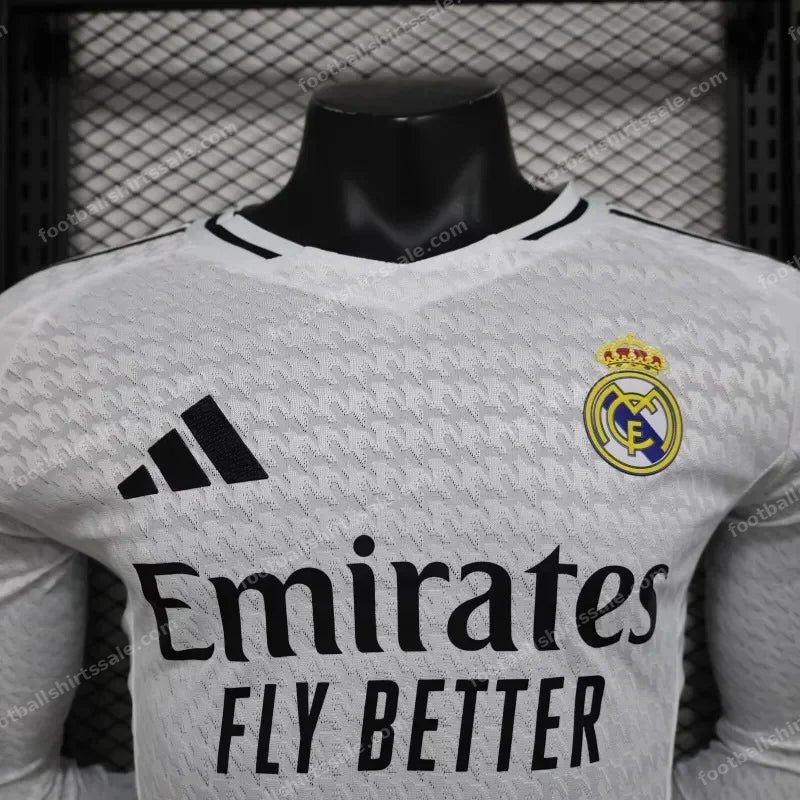 2024/2025 Long Sleeve Real Madrid Home Football Shirt 1:1 Thai Quality - Detail 2