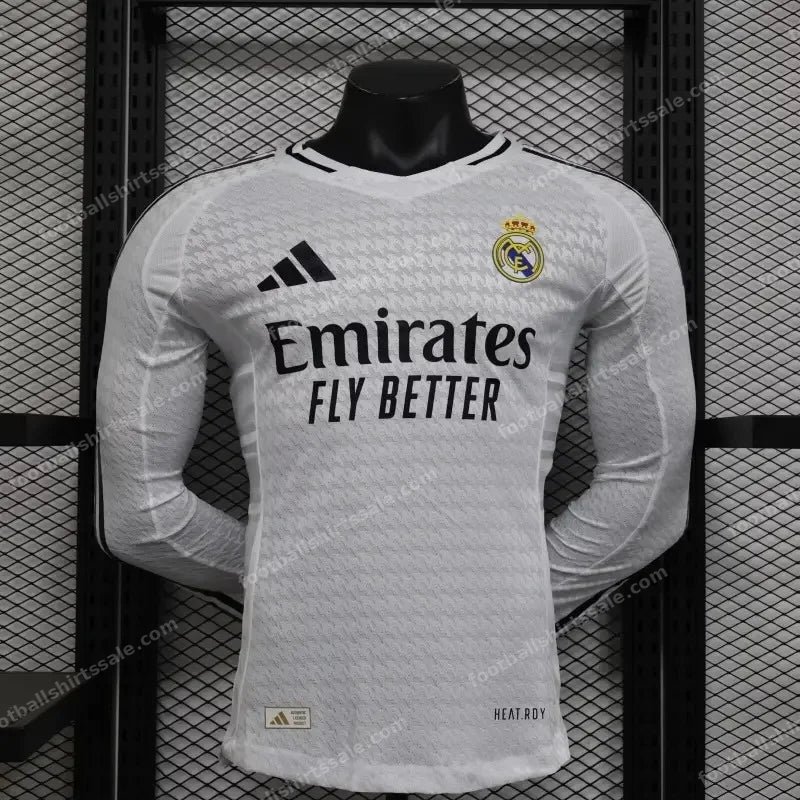 2024/2025 Long Sleeve Real Madrid Home Football Shirt 1:1 Thai Quality