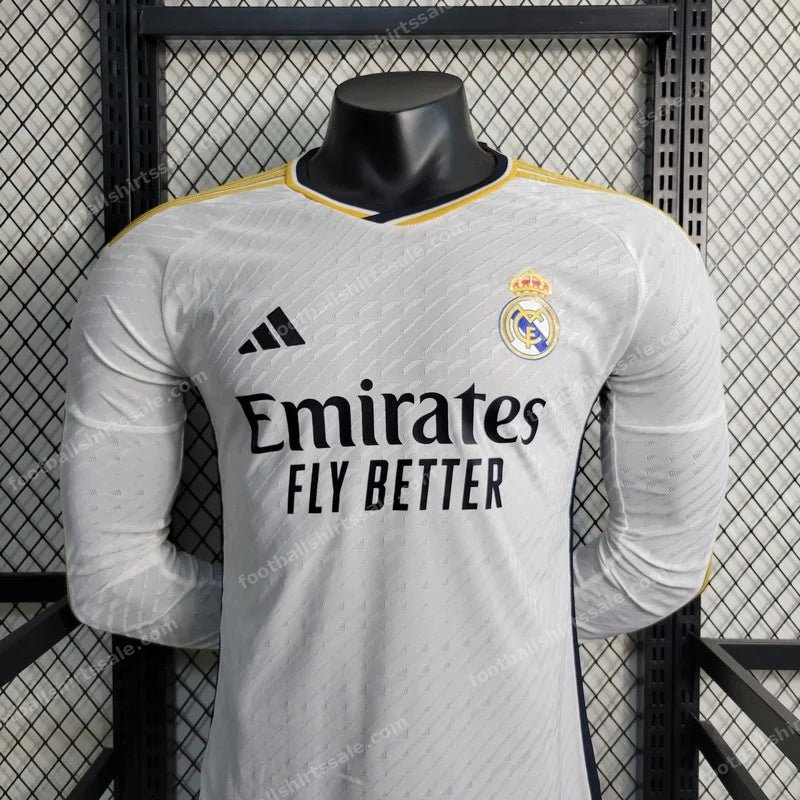2023/2024 Long Sleeve Real Madrid Home Football Shirt - Detail 2