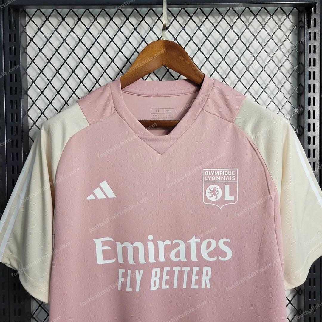 2023/2024 Lyon Training Wear Pink Football Shirt - Detail 2