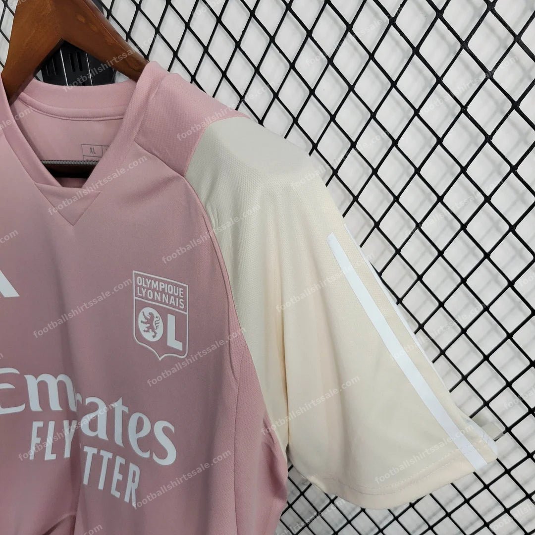 2023/2024 Lyon Training Wear Pink Football Shirt - Detail 6