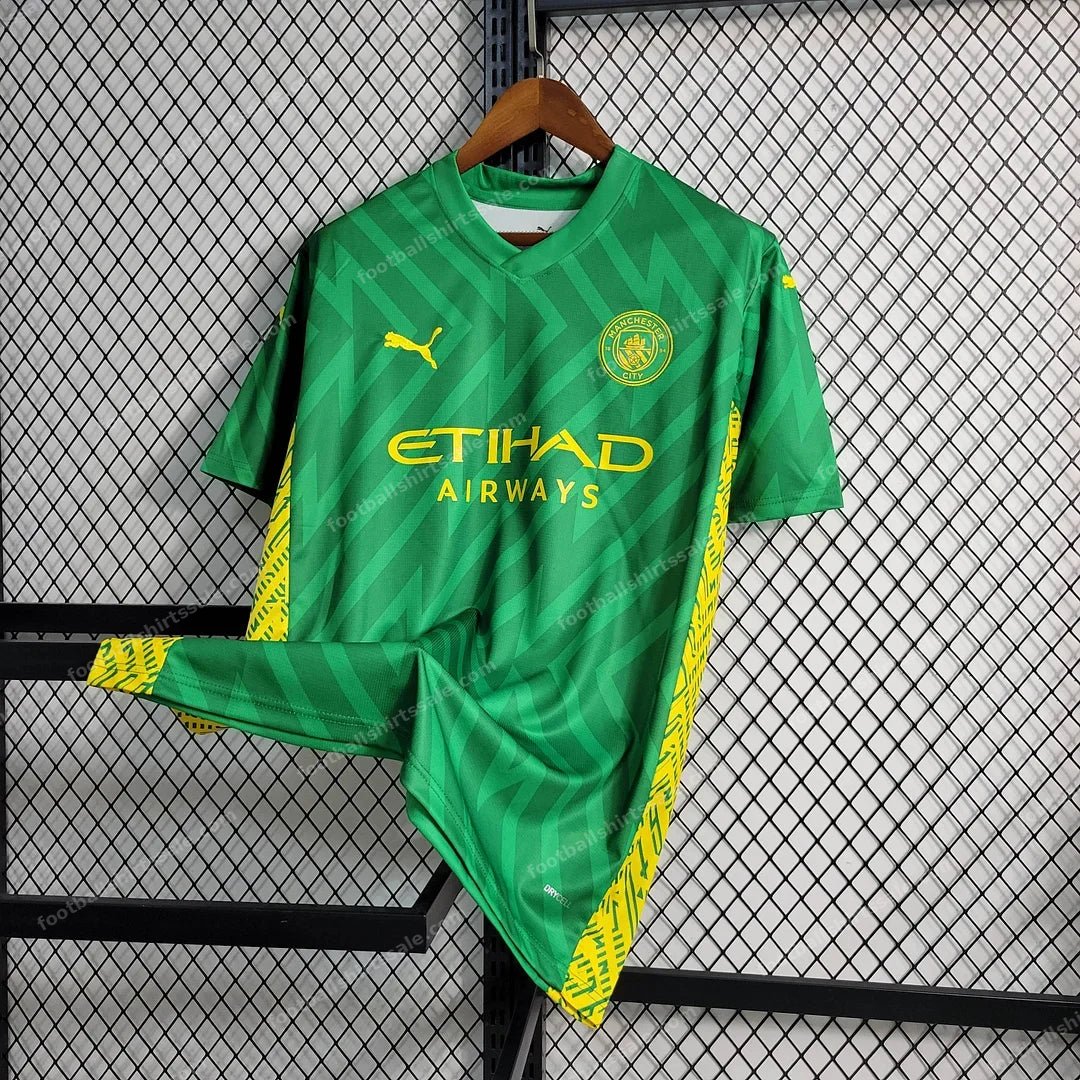 2023/2024 Manchester City Goalkeeper Green Football Shirt 1:1 Thai Quality - Detail 1