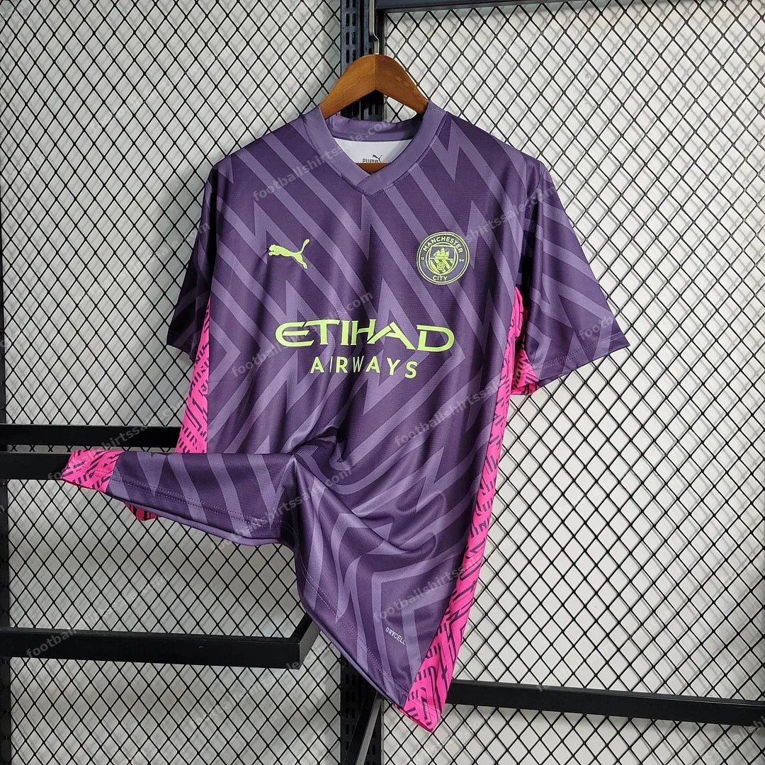 2023/2024 Manchester City Goalkeeper Purple Football Shirt 1:1 Thai Quality - Detail 1