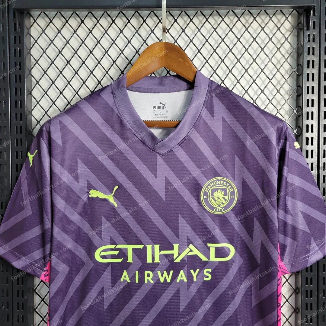 2023/2024 Manchester City Goalkeeper Purple Football Shirt 1:1 Thai Quality - Detail 3