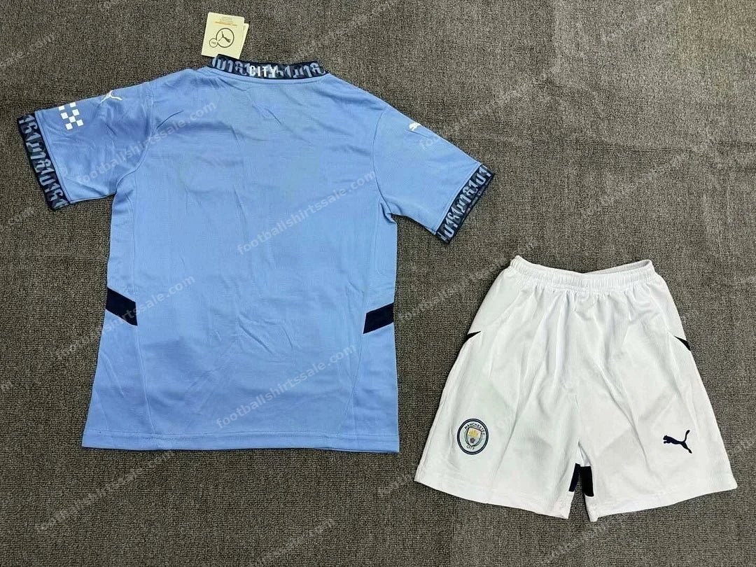 2024/2025 Manchester City Home Football Shirt 1:1 Thai Quality Kids Size - Detail 1