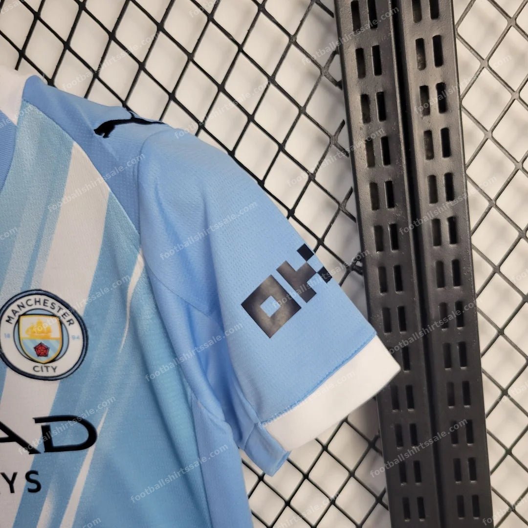 2025/2026 Manchester City Home Football Shirt Kids Size - Detail 4