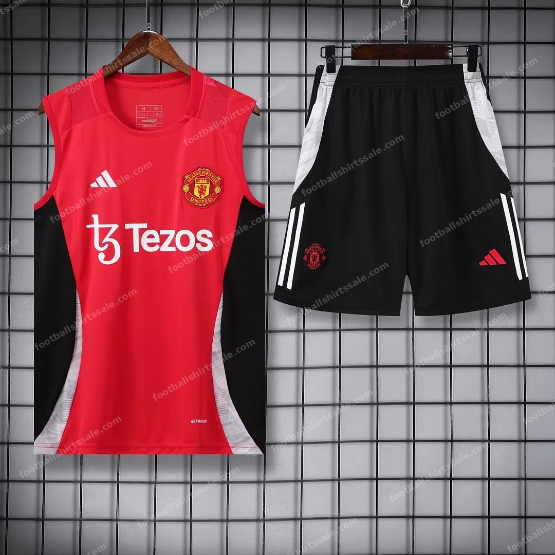 2024/2025 Manchester United pre-match training Red Jersey+Shorts 1:1 Thai Quality