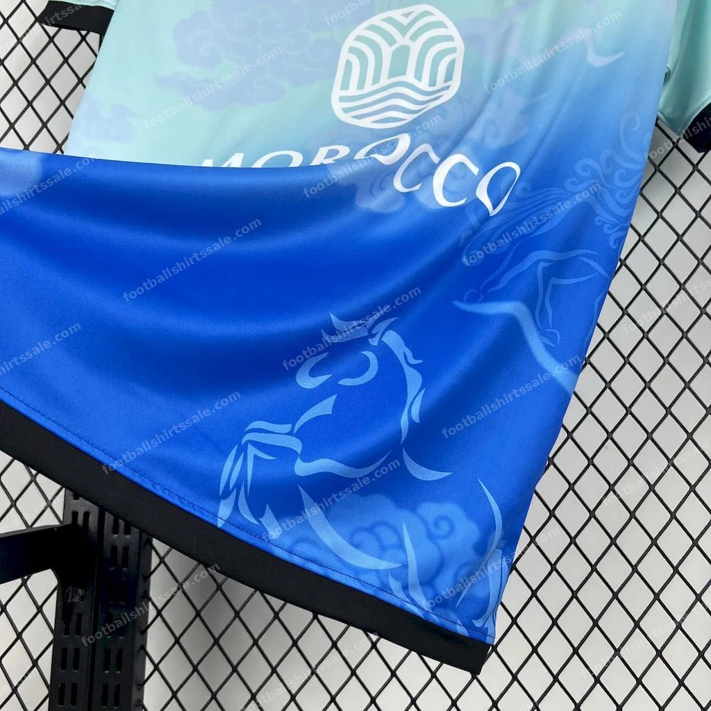 2026 Morocco Special Edition Atlas Blue Football Shirt - Detail 3