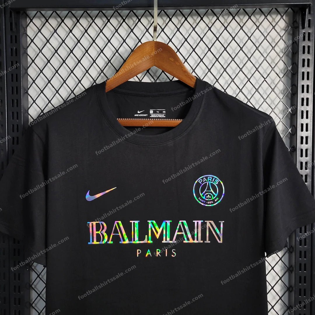 2023/2024 Paris Saint-Germain Black Balmain Shirt - Detail 3