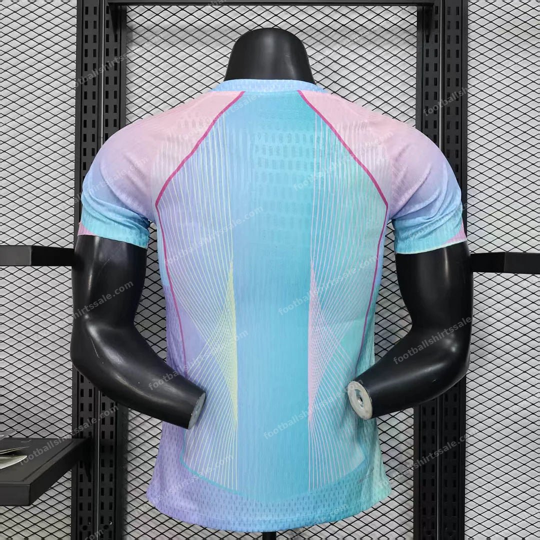 2025/2026 Player Version Barcelona Concept Pink Blue Gradient Football Shirt - Detail 1