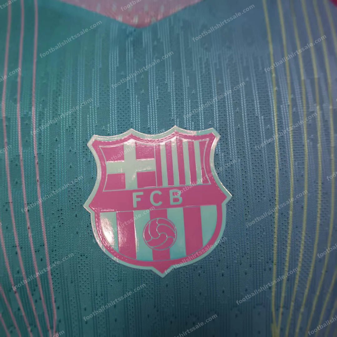 2025/2026 Player Version Barcelona Concept Pink Blue Gradient Football Shirt - Detail 4