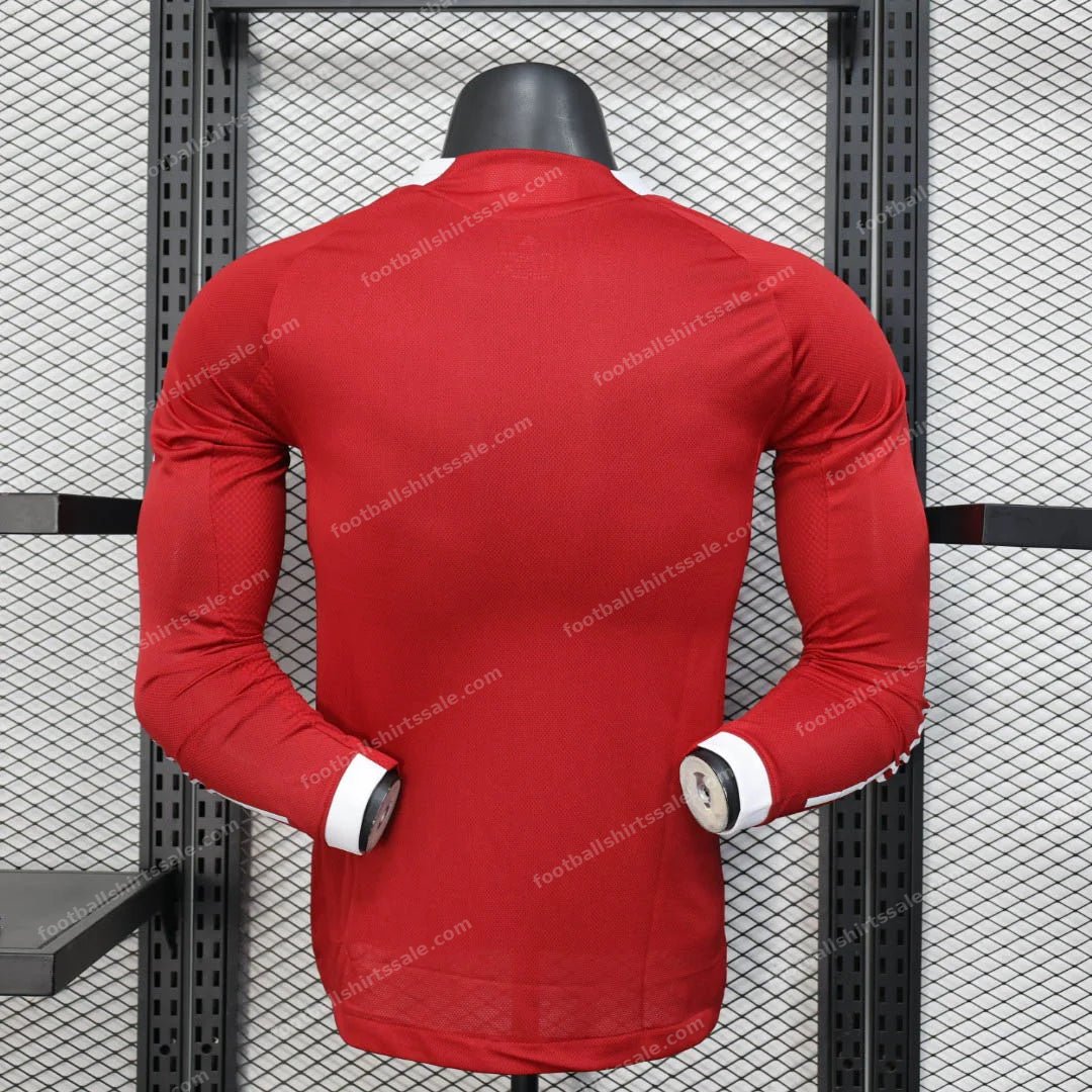 2025/2026 Player Version Long Sleeve Liverpool Home Football Shirt - Detail 1