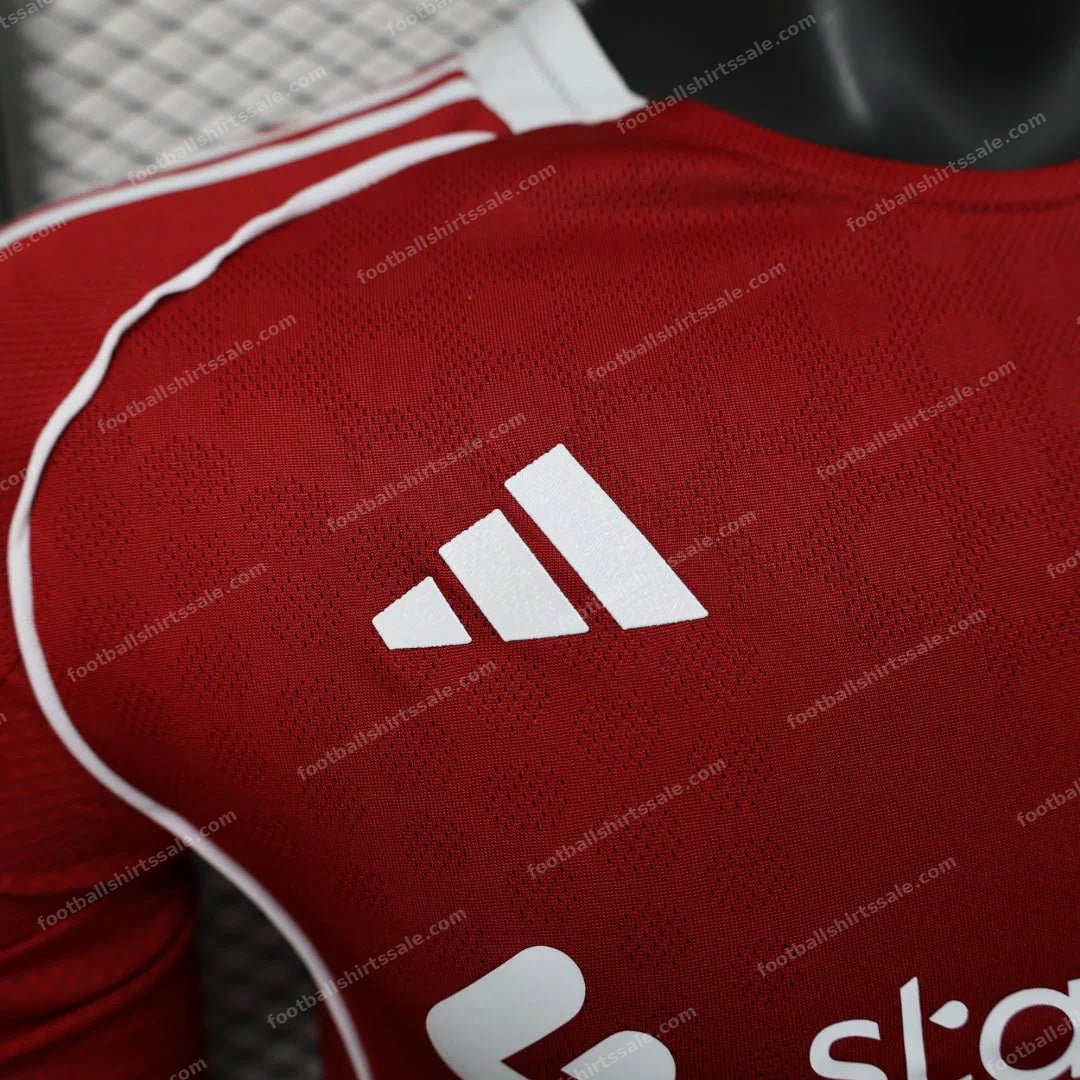 2025/2026 Player Version Long Sleeve Liverpool Home Football Shirt - Detail 3