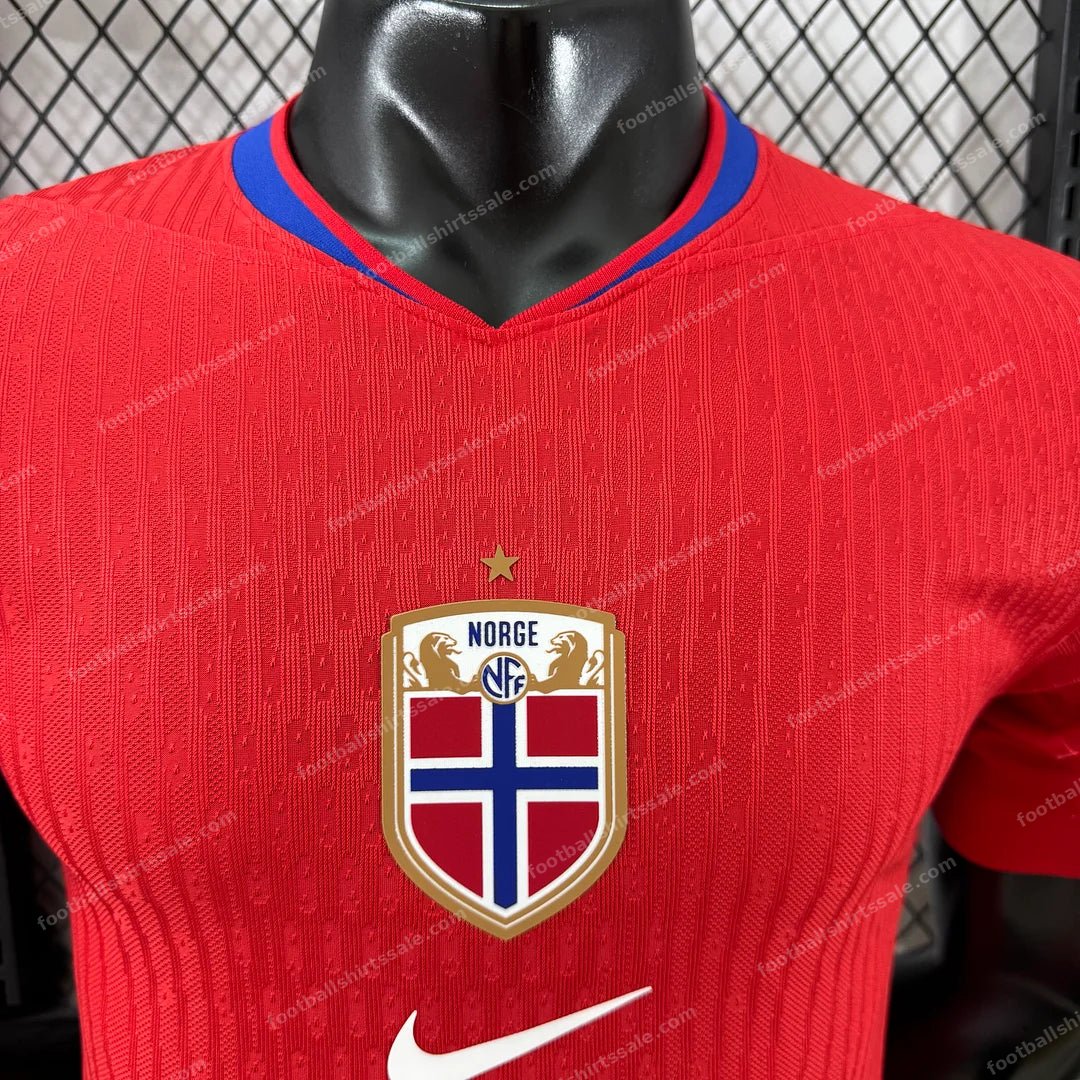 2025 Player Version Norway National Team Home Football Jersey - Detail 4