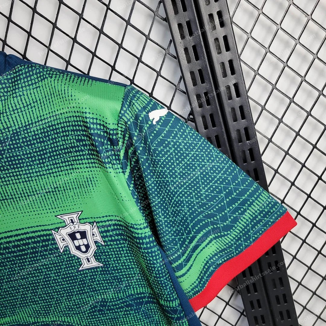 2025 Portugal Training Wear Football Shirt Green - Detail 4
