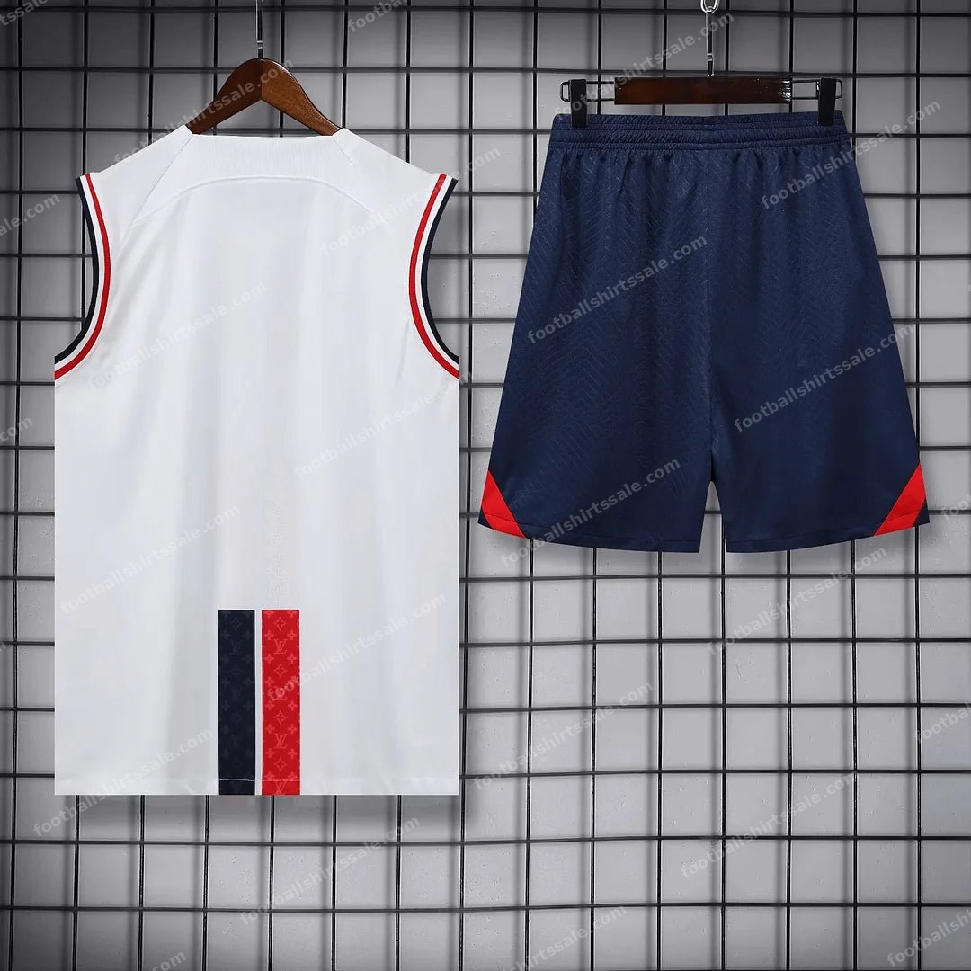 2023/2024 Psg Paris Saint-Germain pre-match training White Jersey+Shorts 1:1 Thai Quality - Detail 1