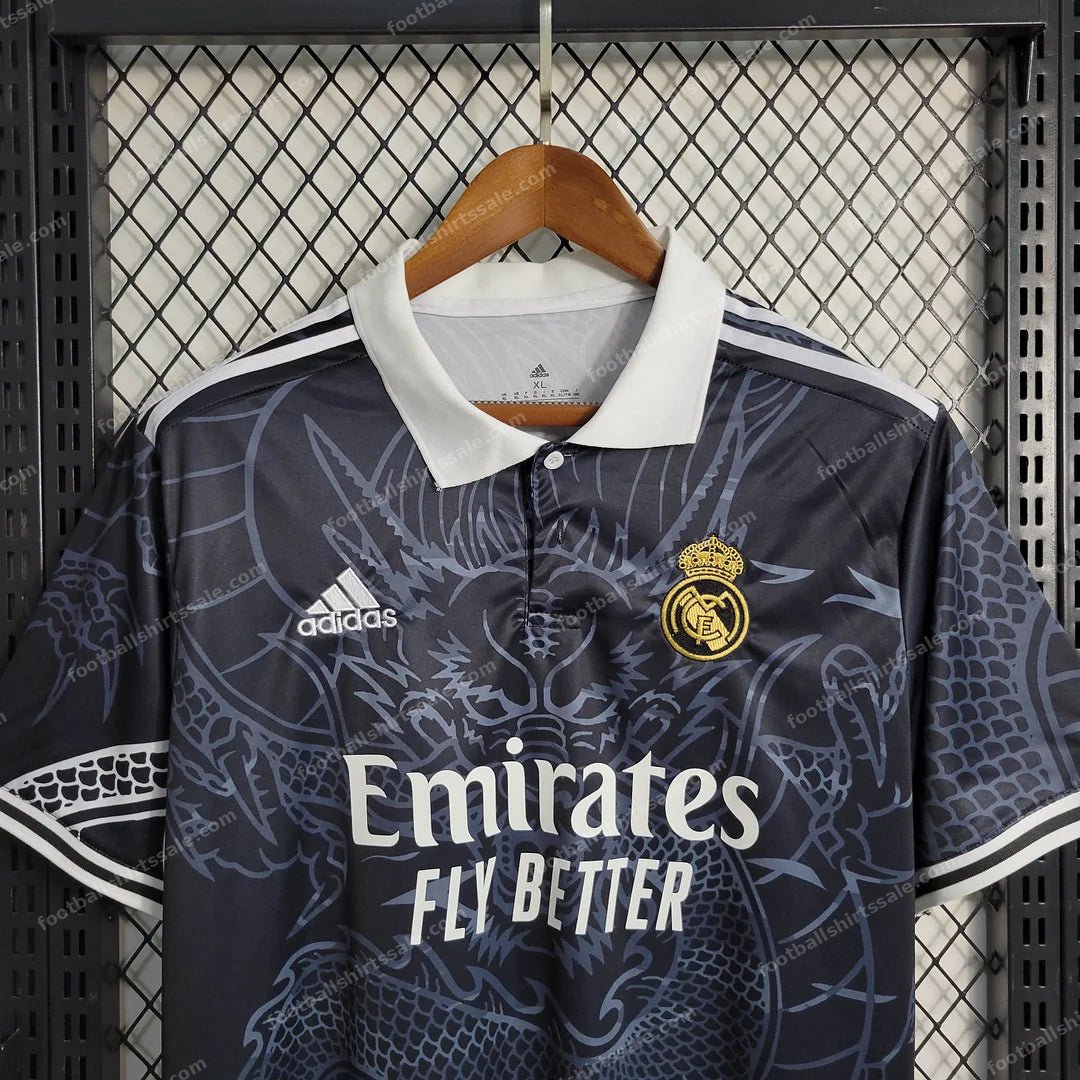 2023/2024 Real Madrid Chinese Dragon Black Football Shirt - Detail 5