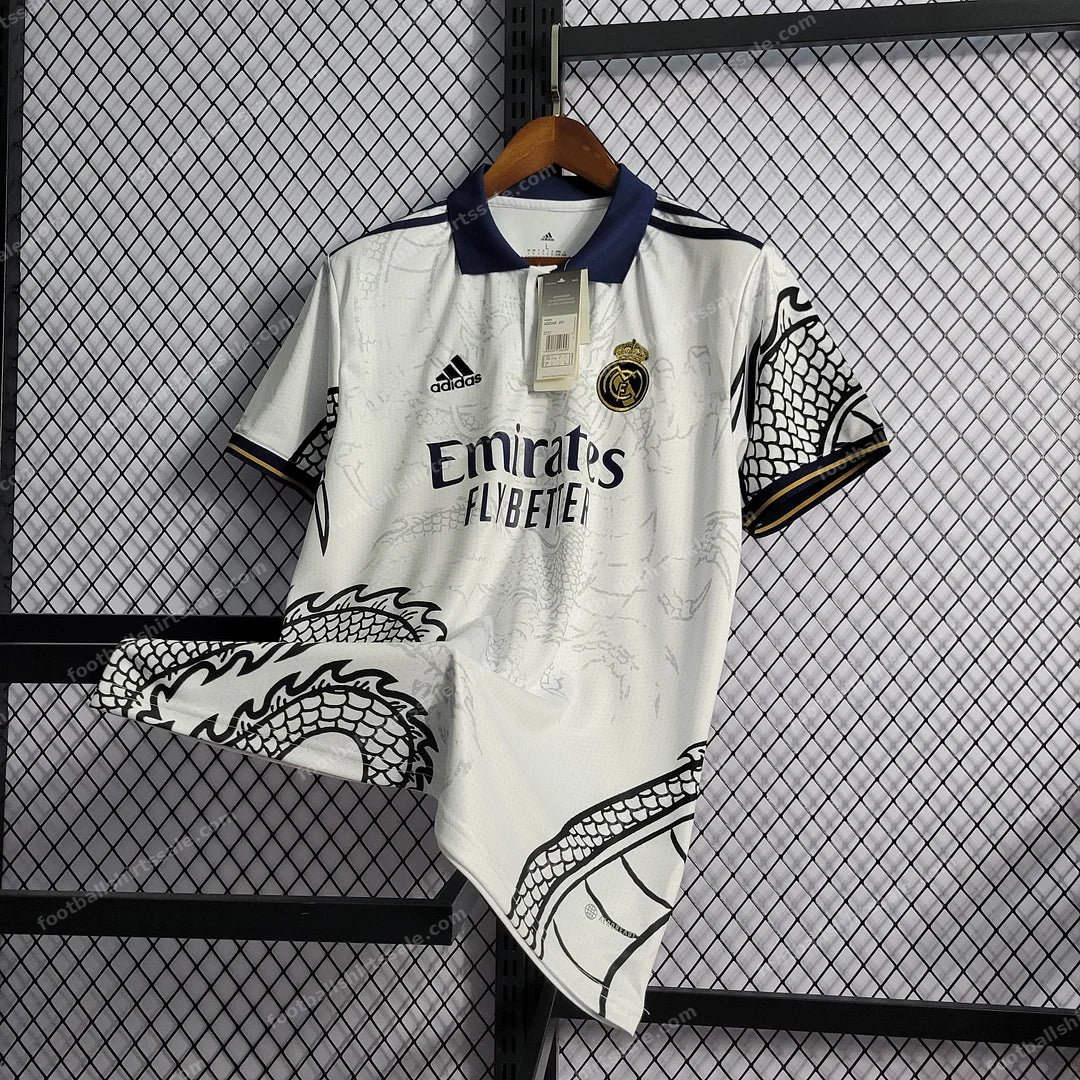 2022/2023 Real Madrid Chinese Dragon Football Shirt White - Detail 2