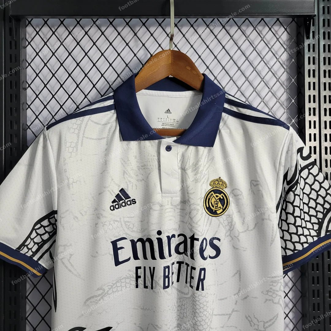 2022/2023 Real Madrid Chinese Dragon Football Shirt White - Detail 3