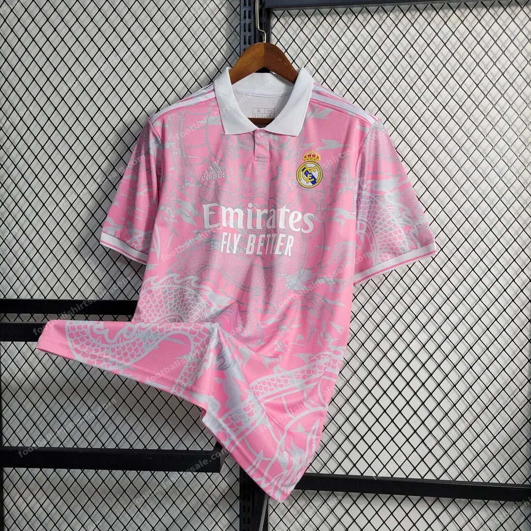 2023/2024 Real Madrid Chinese Dragon Pink Football Shirt - Detail 2