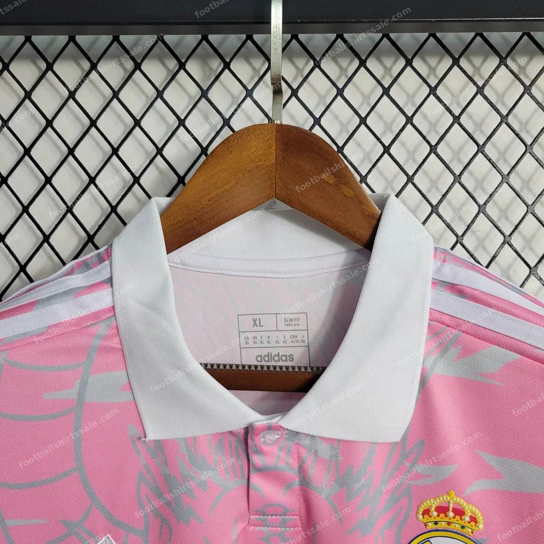 2023/2024 Real Madrid Chinese Dragon Pink Football Shirt - Detail 4