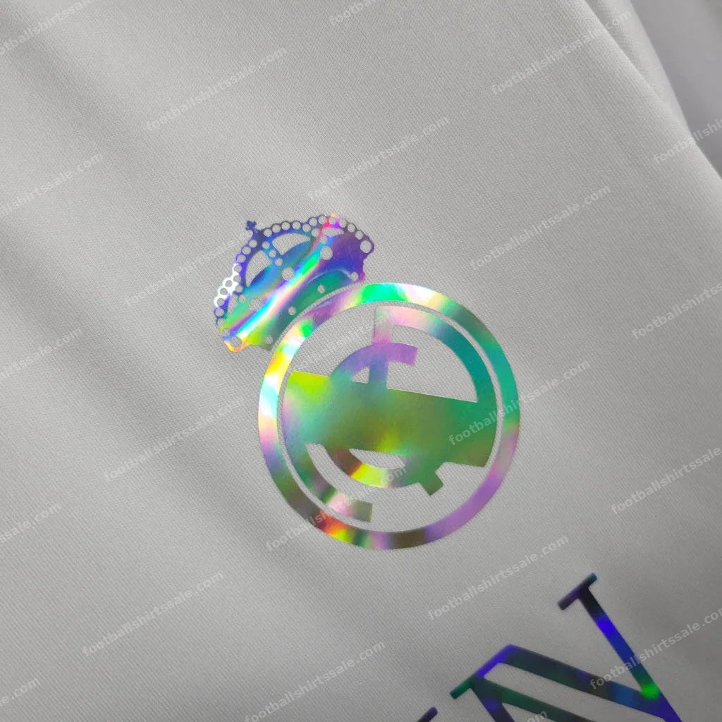 2023/2024 Real Madrid Reflective Balmain White Football Shirt - Detail 4