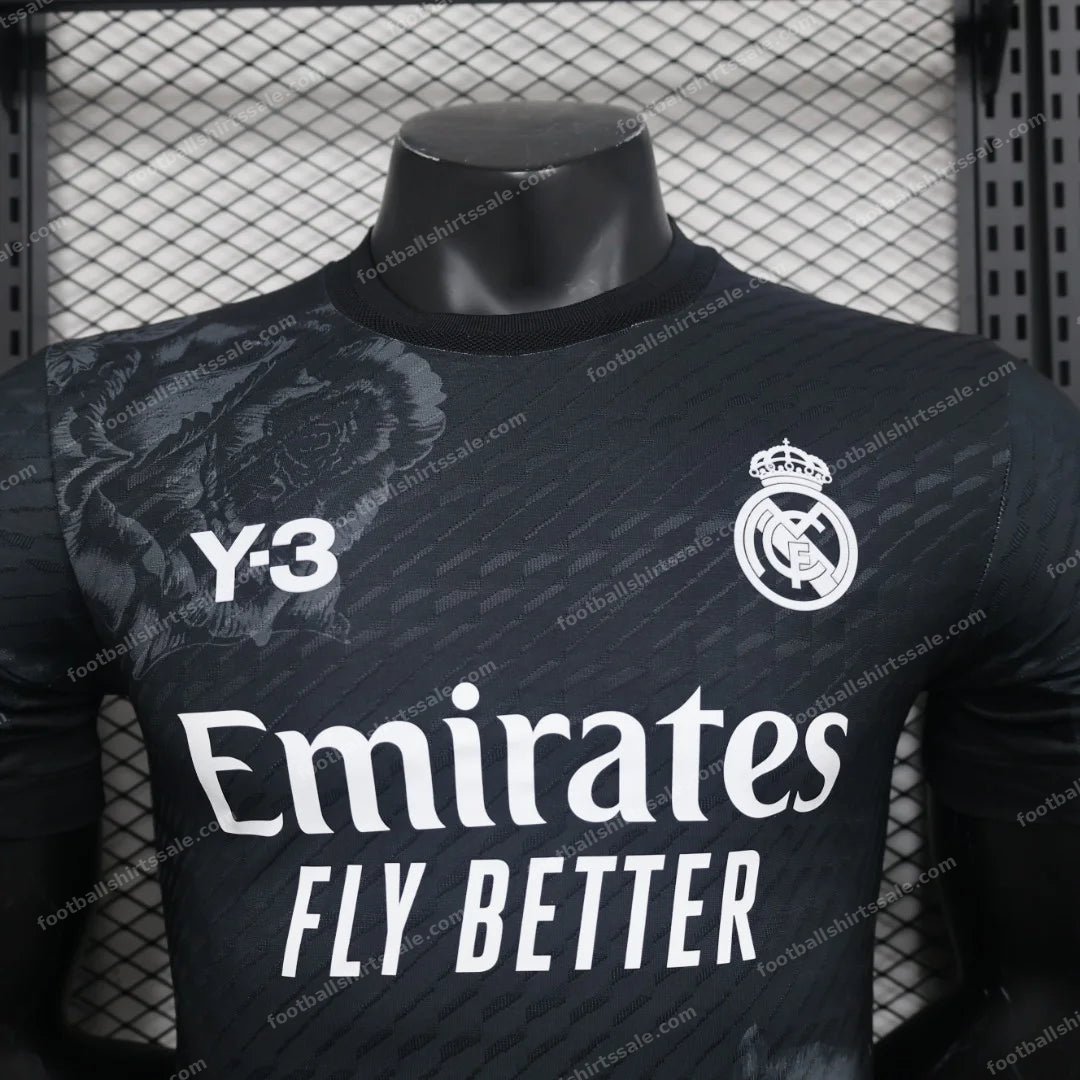 2024/2025 Real Madrid Y-3 Special Edition Black Football Shirt – Player Version - Detail 2