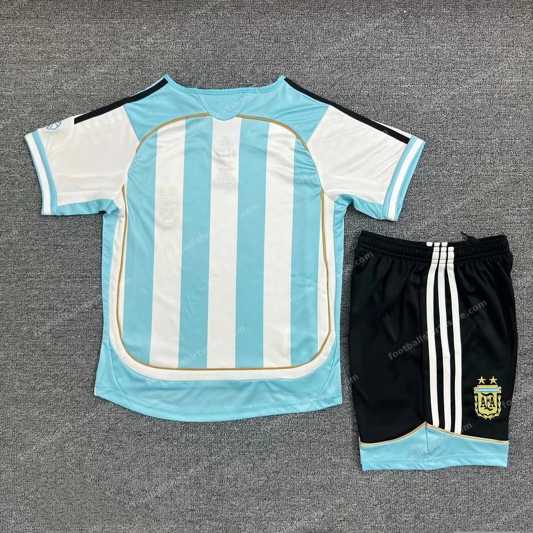 2006 Retro Argentina Home Football Shirt Kids Size - Detail 1