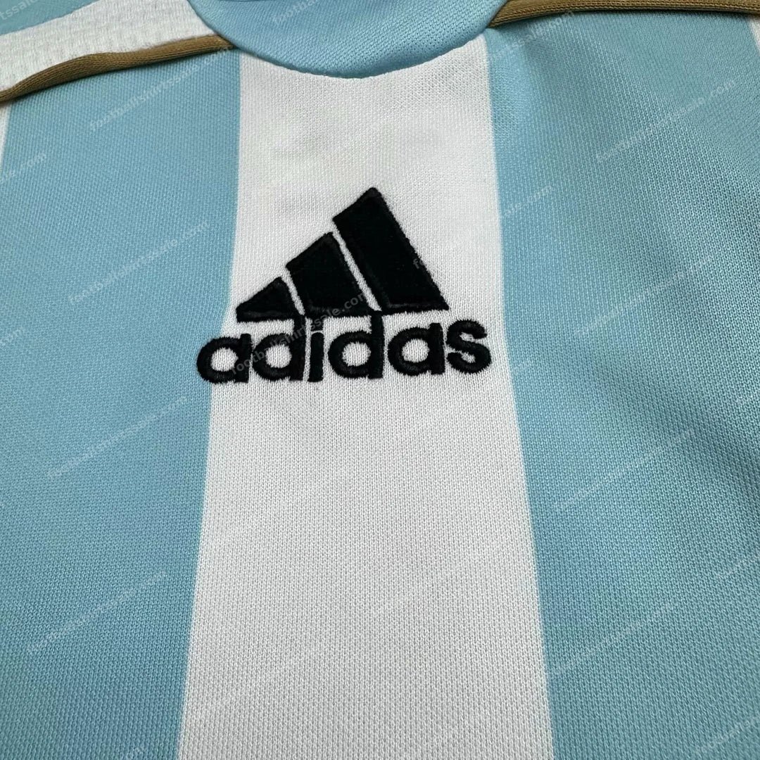2006 Retro Argentina Home Football Shirt Kids Size - Detail 2