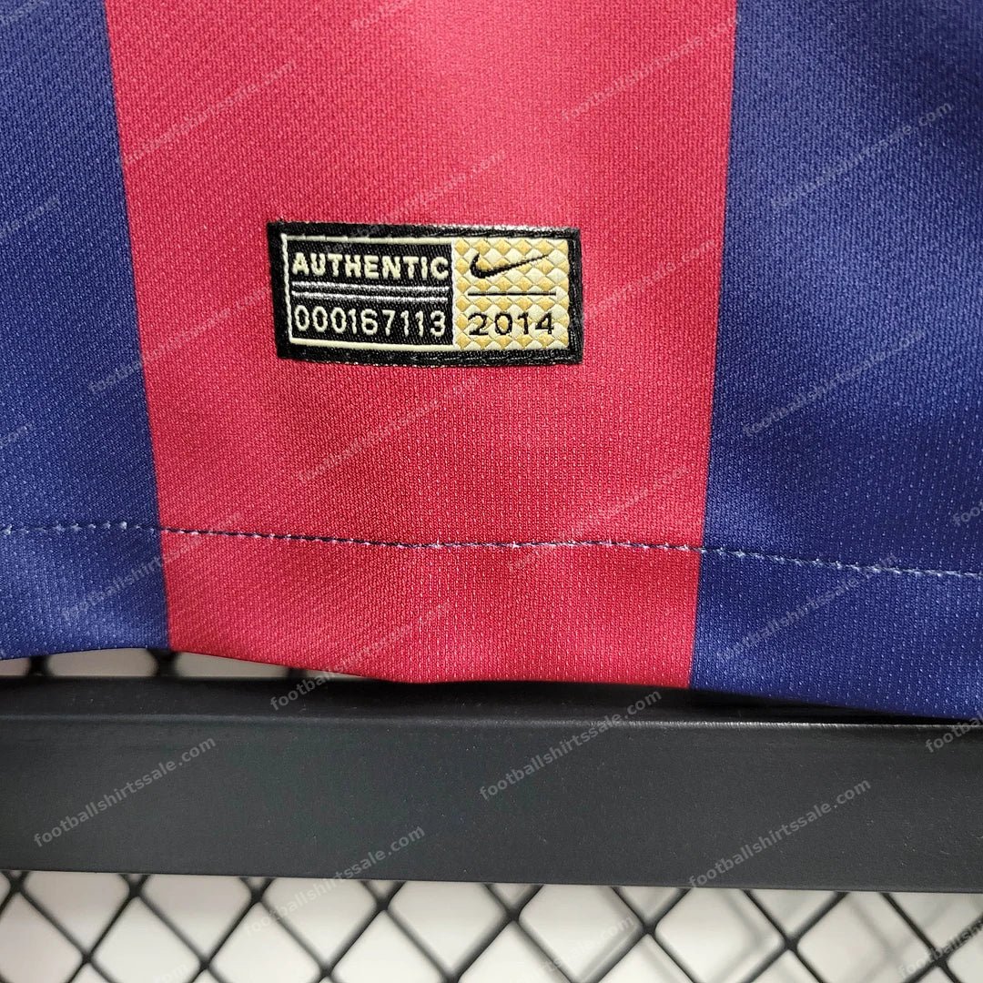 2014/2015 Retro Barcelona Football Shirt Home - Detail 6