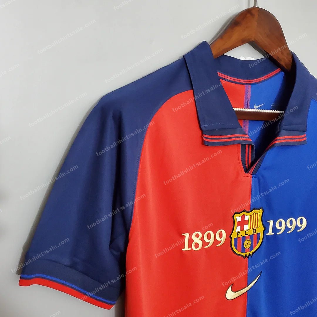 1999/2000 Retro Barcelona Home 100th Anniversary Version Football Shirt 1:1 Thai Quality - Detail 6