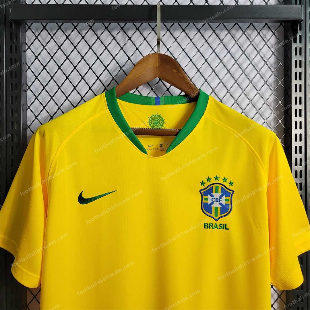 2018 Retro Brazil Football Jersey Home - Detail 2