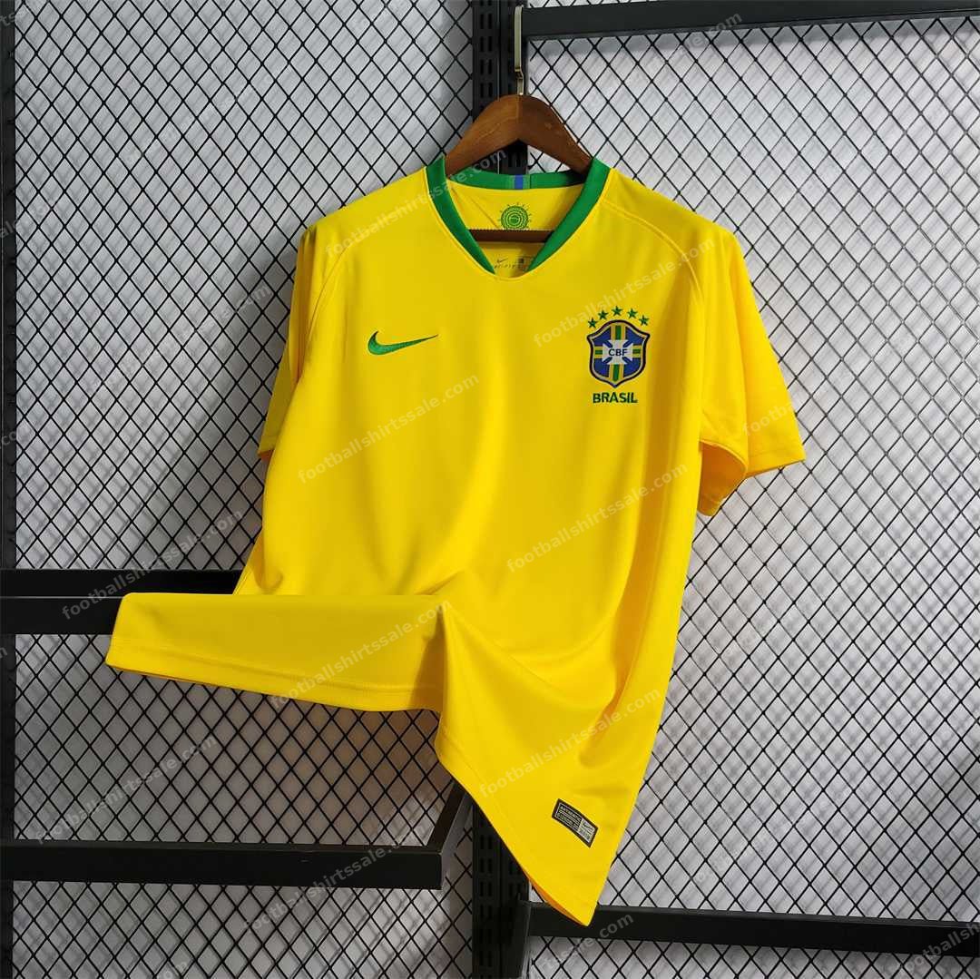 2018 Retro Brazil Football Jersey Home - Detail 5
