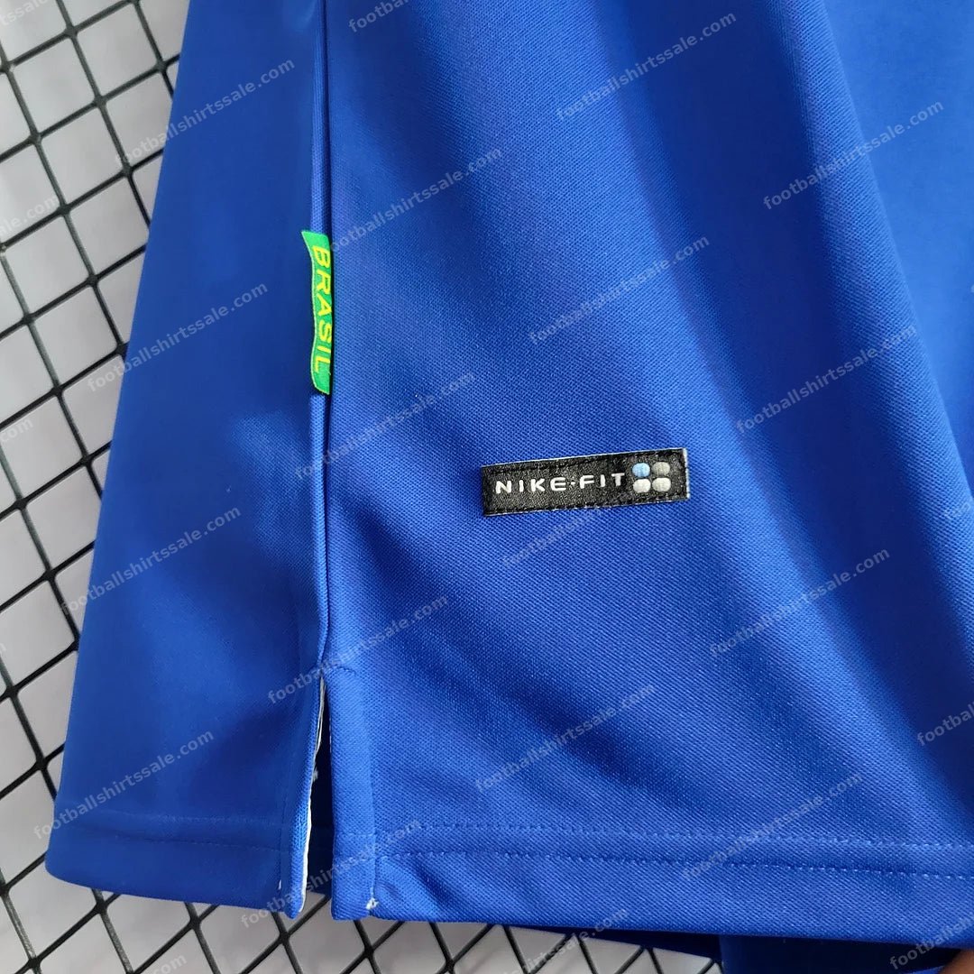 1998 Retro Brazil Soccer Jersey Away - Detail 7