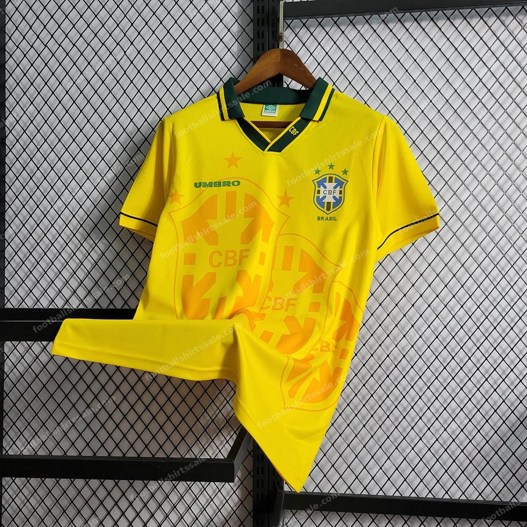 1994 Retro Brazil Soccer Jersey Home - Detail 2