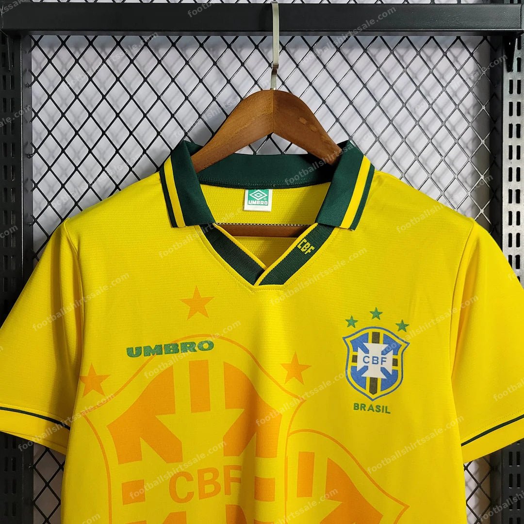 1994 Retro Brazil Soccer Jersey Home - Detail 3