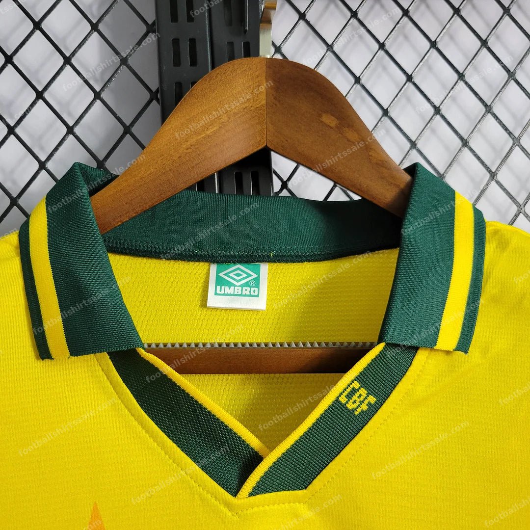 1994 Retro Brazil Soccer Jersey Home - Detail 6