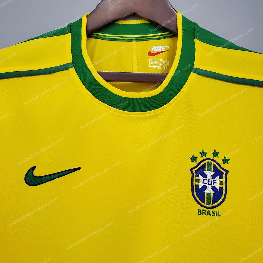 1998 Retro Brazil Soccer Jersey Home - Detail 2