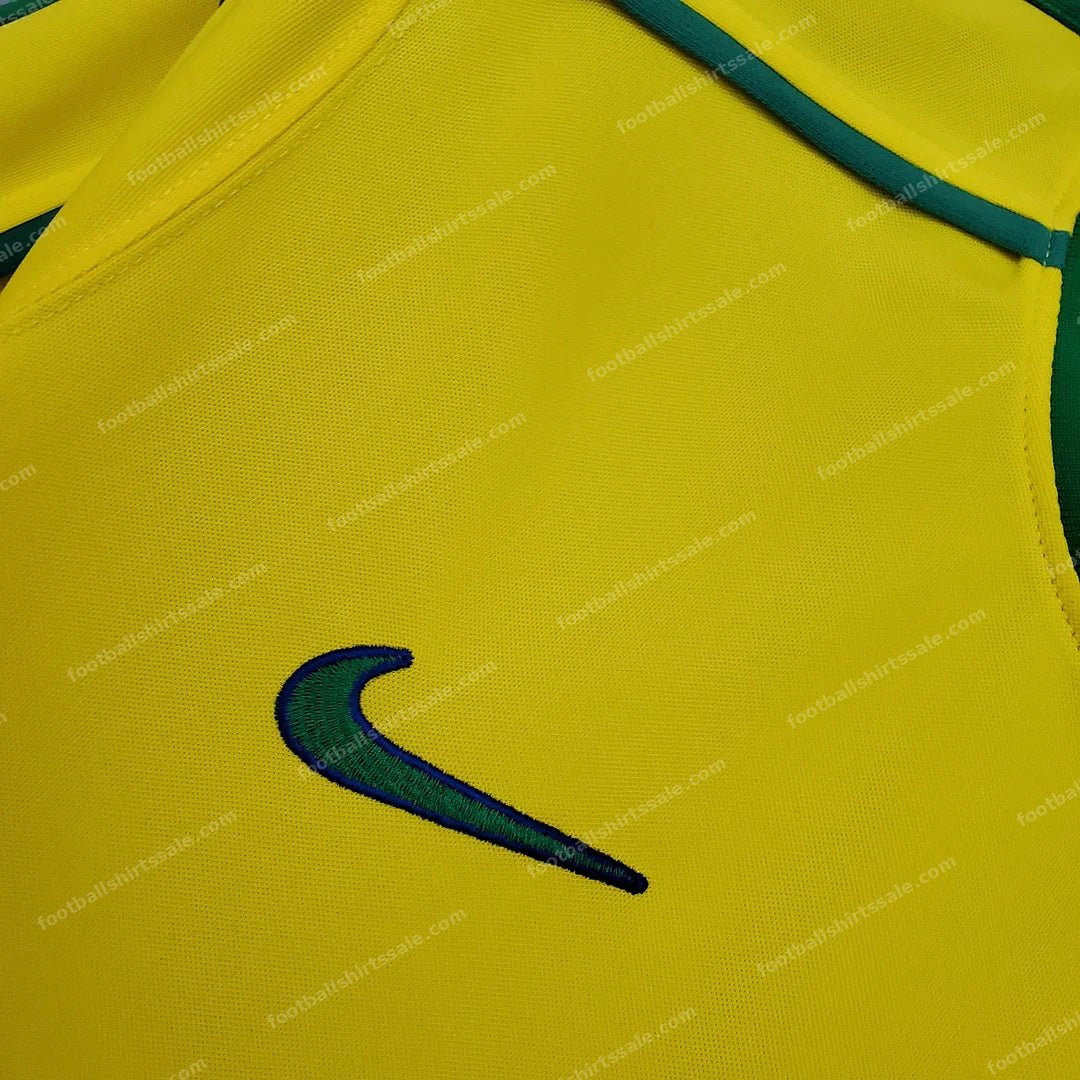 1998 Retro Brazil Soccer Jersey Home - Detail 3
