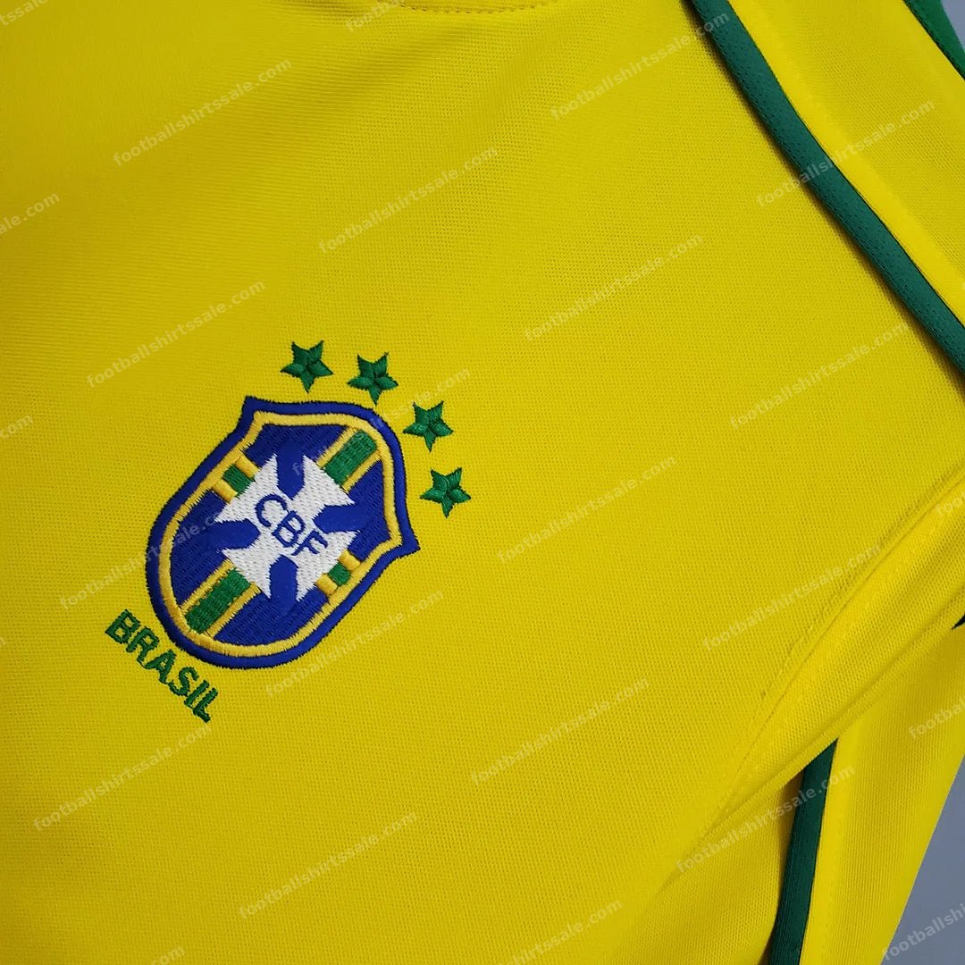 1998 Retro Brazil Soccer Jersey Home - Detail 4