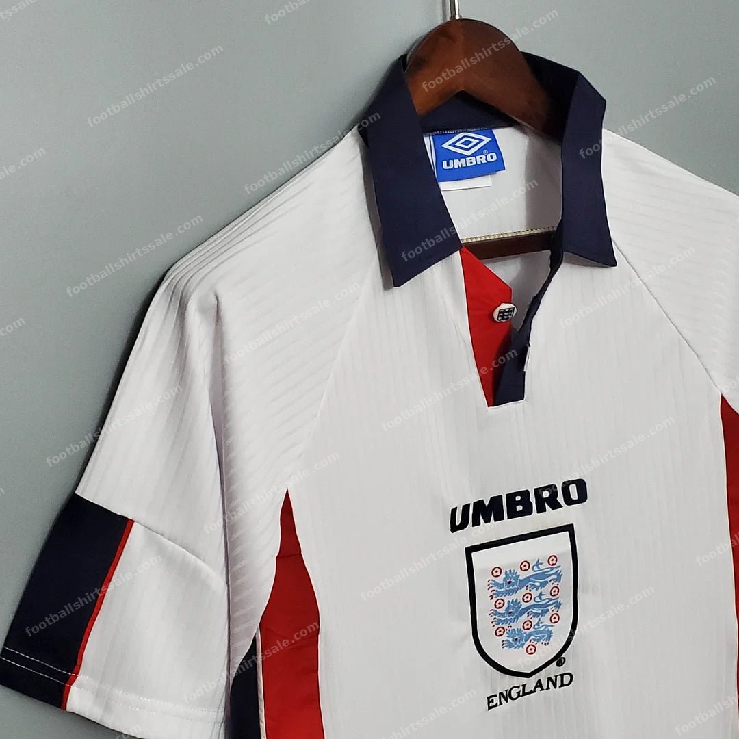 1998 Retro England Home Soccer Jersey - Detail 2