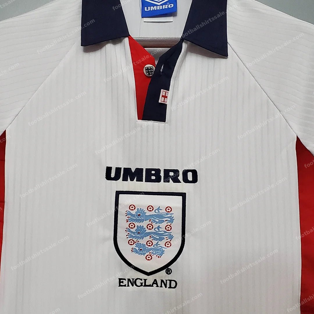1998 Retro England Home Soccer Jersey - Detail 3