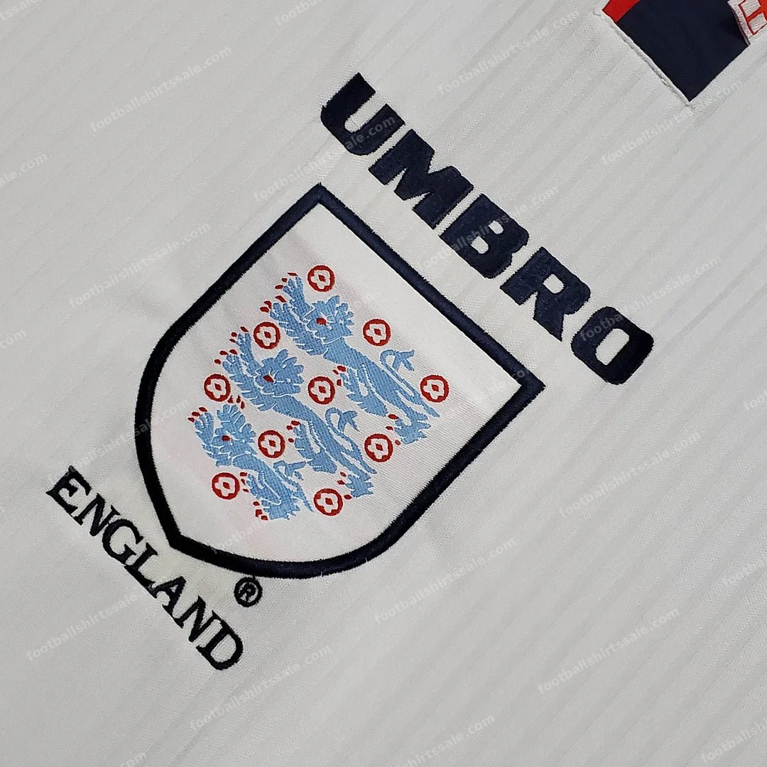 1998 Retro England Home Soccer Jersey - Detail 7