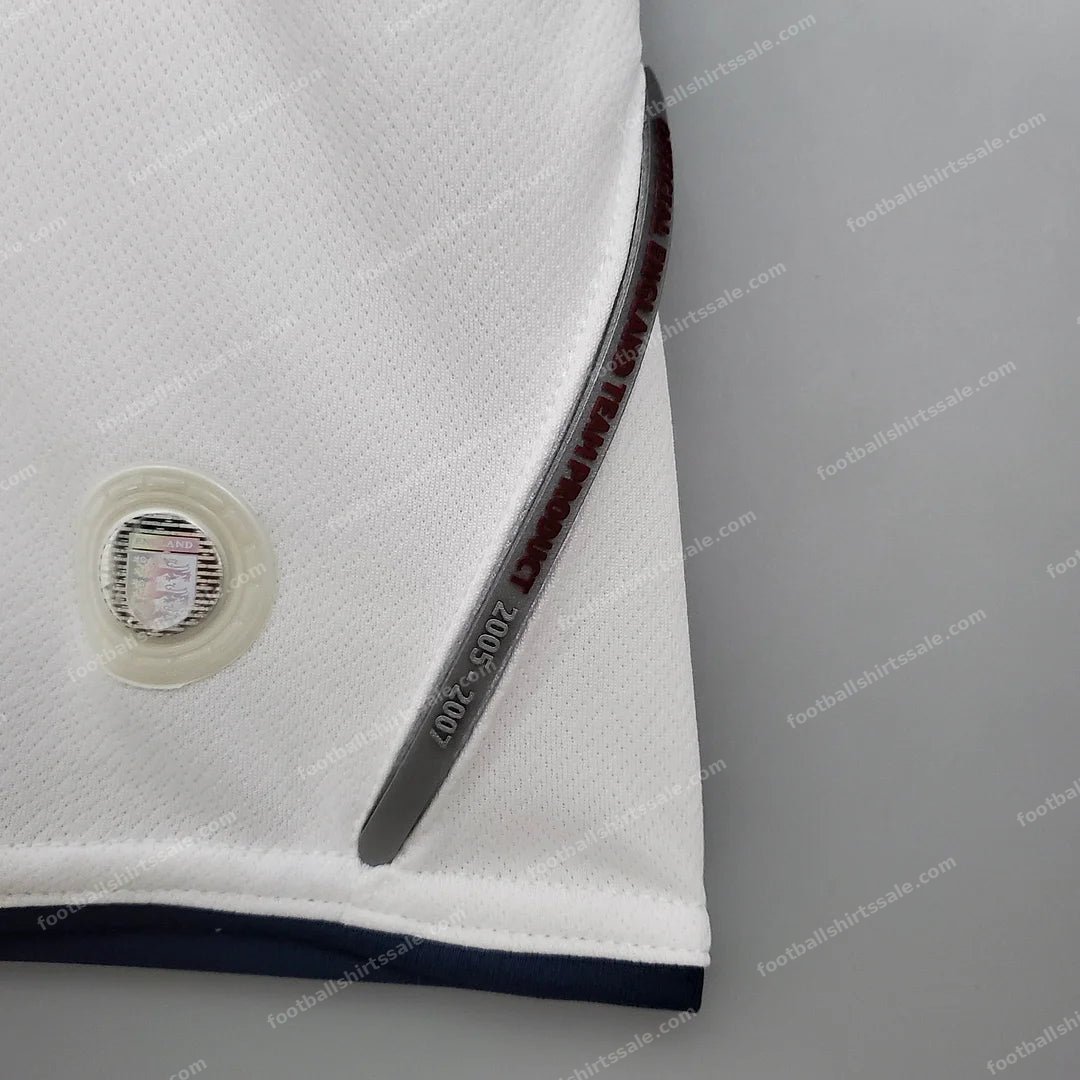 2006 Retro England Home Soccer Jersey - Detail 8