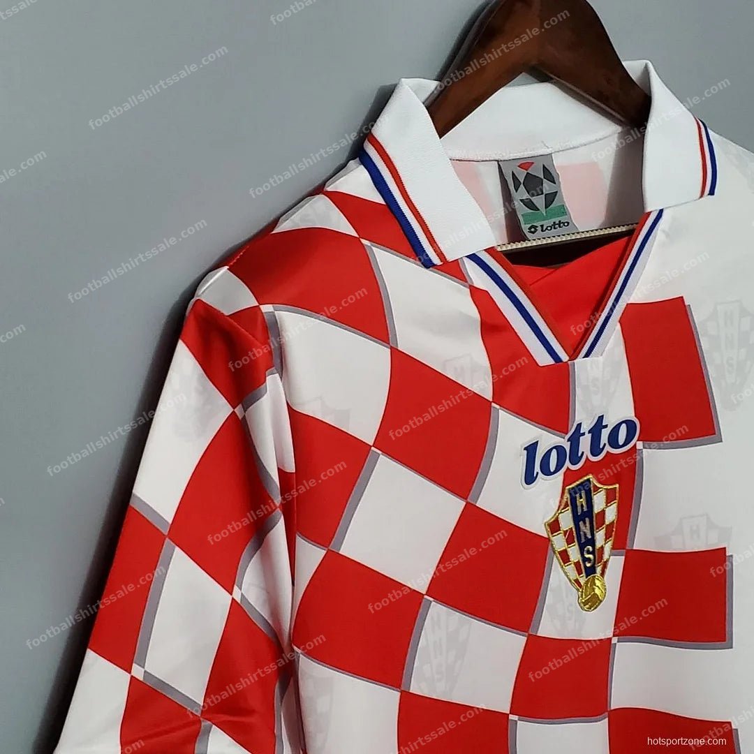 1998 Retro FIFA World Cup Croatia Home Soccer Shirt - Detail 2