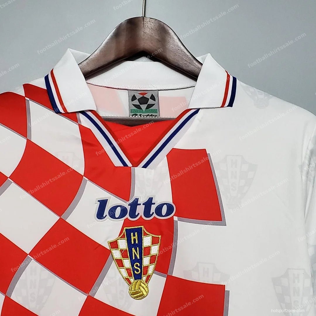1998 Retro FIFA World Cup Croatia Home Soccer Shirt - Detail 3