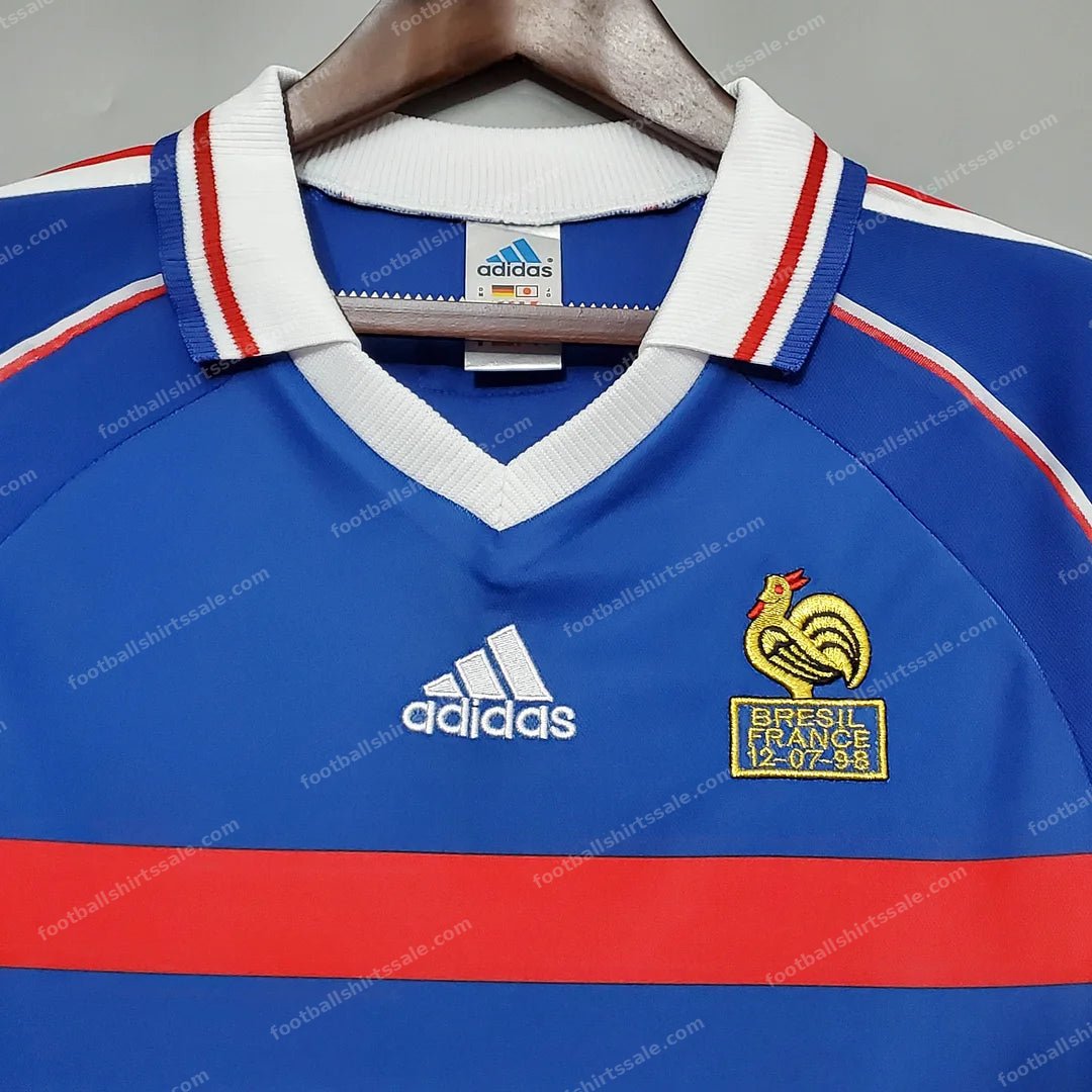 1998 Retro France Home Football Shirt - Detail 2