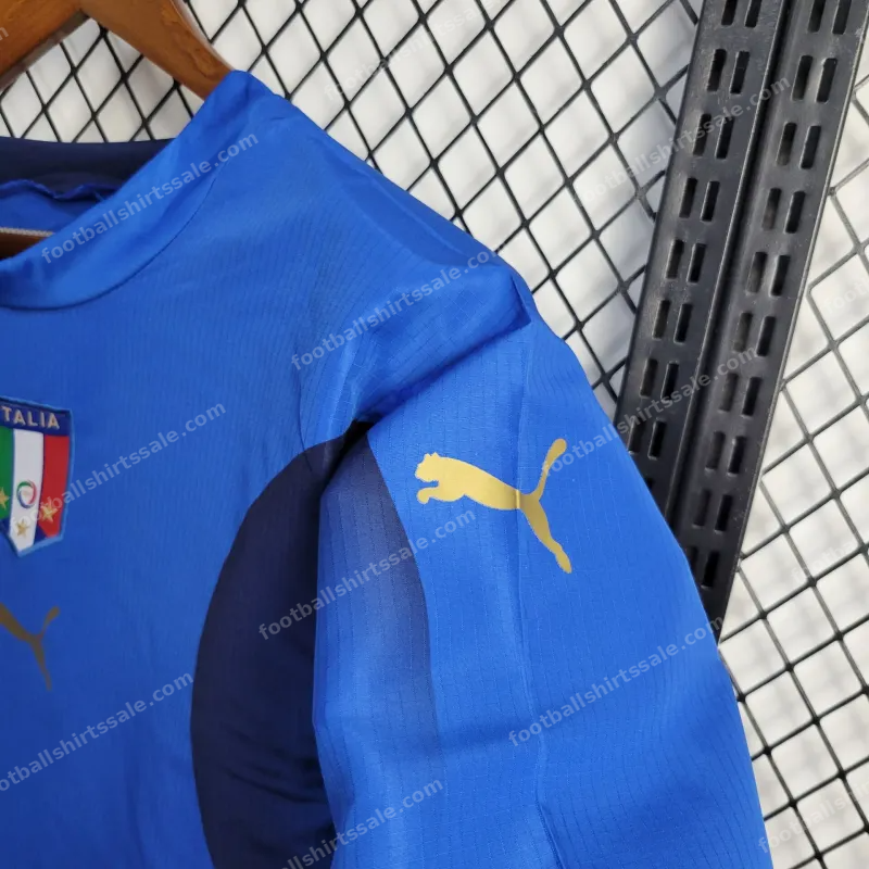2006 Retro Italy Home Soccer Shirt - Detail 3